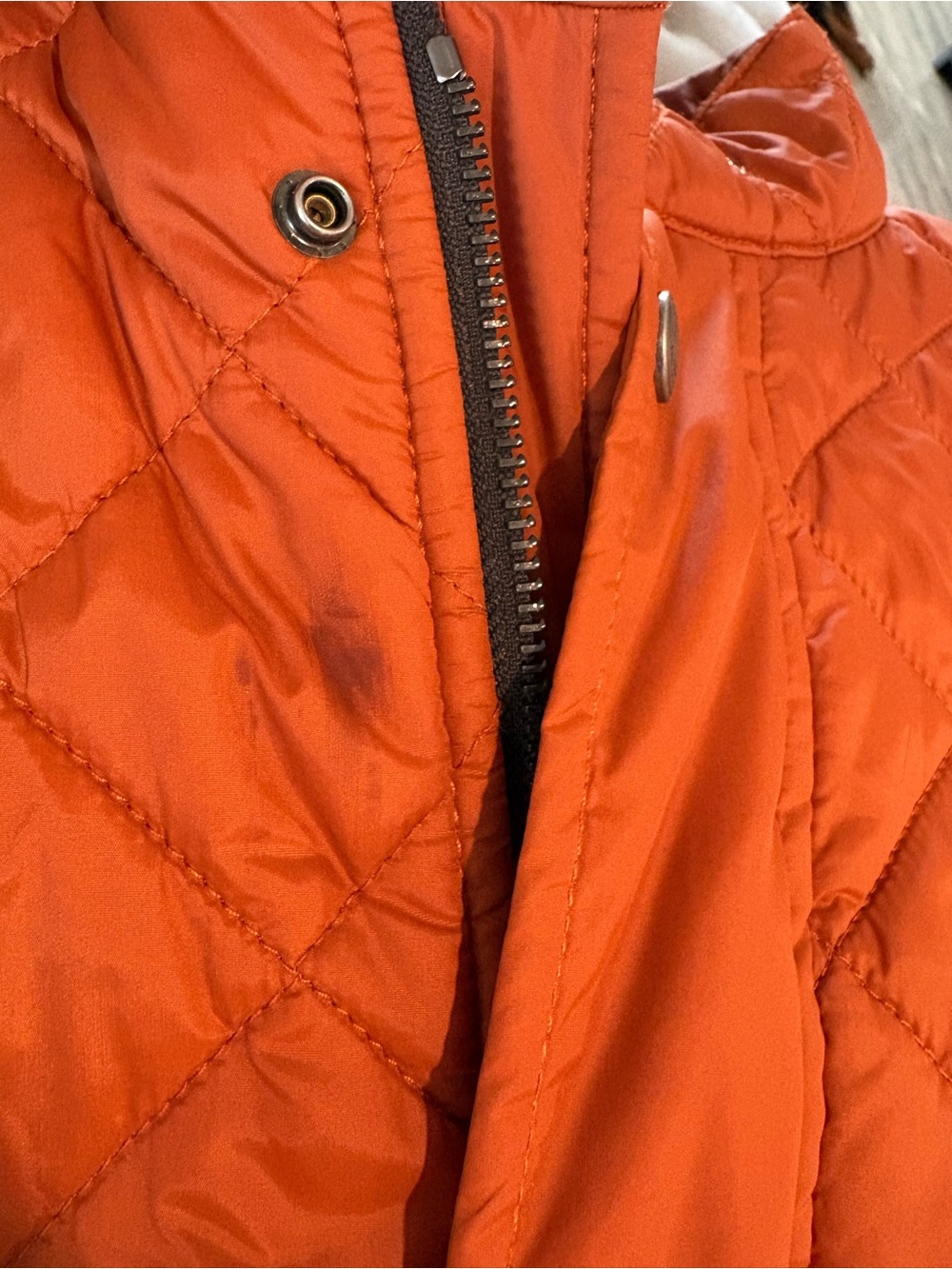 Coach Quilted Orange Men's Vest with Dark Trim - Picture 6 of 6